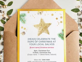 Christmas 2025 – Salvos invite poster and flyers